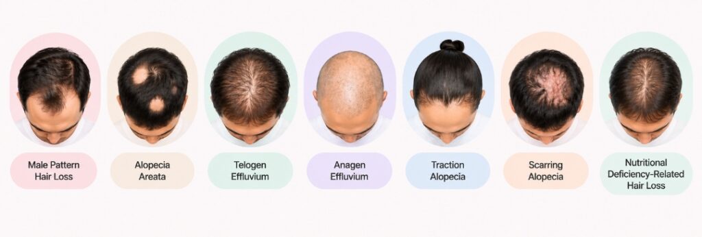 Types of Hair Fall in Men & Treatment at Eternis Skin Clinic